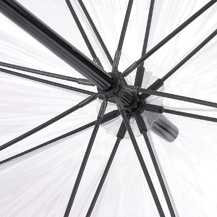 Fulton Birdcage Ladies' Clear Dome Umbrella With White Border