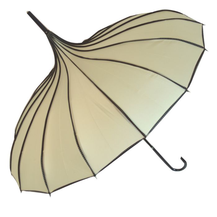 Soake Boutique Ribbed Pagoda Umbrella (Beige)