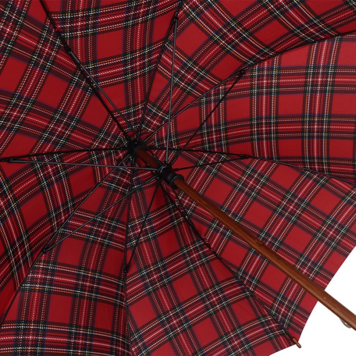 Scottish Tartan Royal Stewart Red Plaids Print Foldable Umbrella