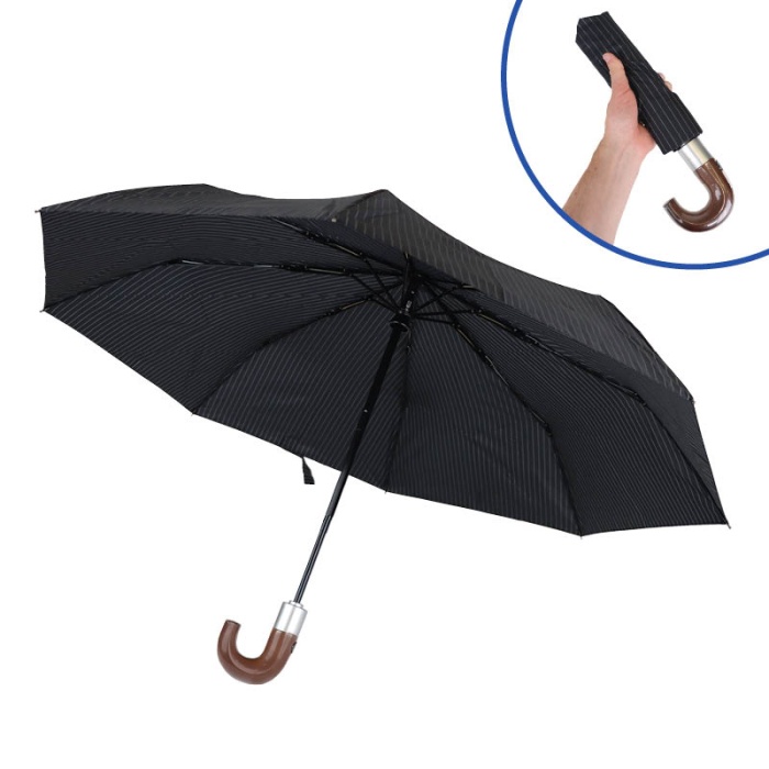 Three Fold Manual Open Black Silver Umbrella H301 At Rs 180 | Umbrella